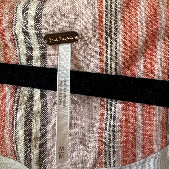 Free People Pink and Tan Striped Blazer - Picture 5 of 10